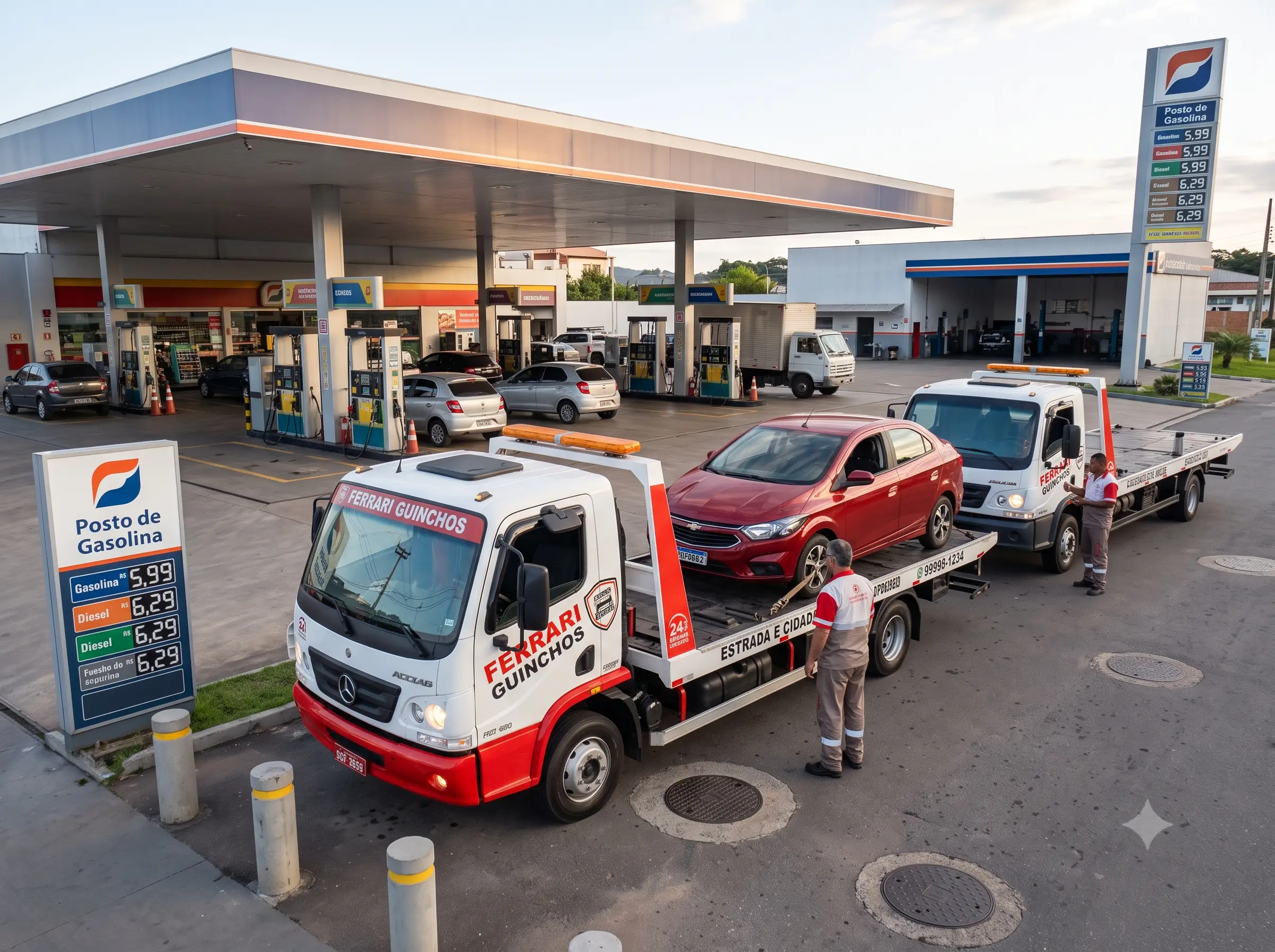 Posto base da Ferrari Guinchos — frota de guincho na Zona Sul de SP